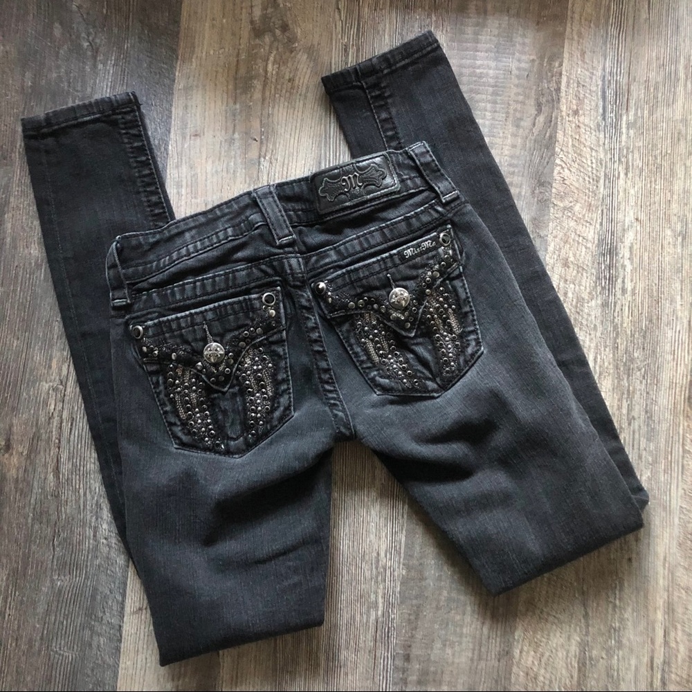 Miss Me | Black Embellished Signature Skinny Jeans